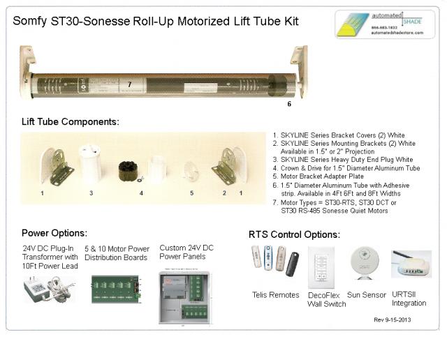Heavy Duty 110V-AC ST50 Sonesse RTS Lift Tube Kit - Automated